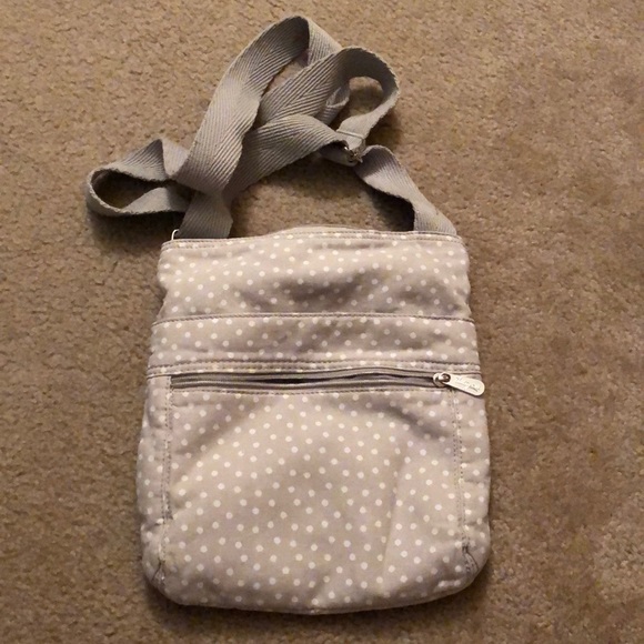 Grey PolkaDot Thirty-One Crossbody - Picture 1 of 3